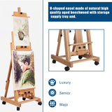 Oil Painting,Sketch Advertisement,Easy to Carry,Vertical and Horizontal Folding Sketch Easel,Adjustable Height,Dual Purpose Folding Sketch Easel,Wooden Tripod Display Easel Stand