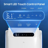 14000 BTU Portable Air Conditioners, Cools Up to 700 Sq.Ft, Portable AC Unit with Remote Control, Cooling, Fan, Dehumidification, Sleep Mode& Installation Kits for Large Rooms, White