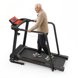 Lastforever Walking Treadmills with Extended Handrails, 2.5HP Quiet Motor, Heart Rate Monitor, 310 lbs Capacity, Treadmill for Seniors, Recovery & Home Jogging