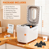 Davivy Bread Maker Machine with 2 Dough Kneading Paddles,15-in-1 Automatic Large Capacity Bread Machine Nonstick Bowl For Bread, Jam& Yogurt, 3 Loaf Sizes and 3 Crust Settings