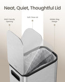 Cesun Small Bathroom Trash Can with Lid Soft Close, Step Pedal