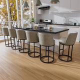 Ollega 26" Grey Counter Height Bar Stools Set of 6, Anti-Pinch Swivel