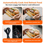 AICPAN Portable Electric Lunch Box Food Heater,12V/24V/110V 3-in-1 Food Warmer Box, Mini Portable Oven Car Food Warmer, Heated Lunch Bag for Adults Office Travel Work Truck Meal Reheating