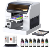DXZ 2026 Upgraded A4 UV Printer with Laptop, 3D Emboss UV Flatbed Printer with Pre-Installed Software, White Ink Mixing System, Direct-to-Object Printer for Acrylic, Glass, Wood, Metal & Phone Cases