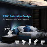 [Officially Liscensed App] Smart Mini Projector for Bedroom with WiFi and Bi-directional Bluetooth 5.4 Auto Keystone 1080P 4K Support Built-in Android 13 OS Works with Prime Video YouTube Tubi