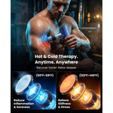 BOB AND BRAD A7 Pro Massage Gun with Heat & Cold Therapy for Back Pain & Recovery - 11mm Deep Tissue, Portable Quiet Handheld Gun, FSA-HSA Eligible with Case