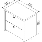 Bush Business Furniture Echo Lateral File Cabinet in Pure White with Satin Silver Handles