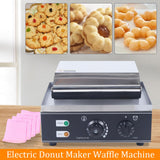 Electric Mini Donut Maker Machine Nonstick Commercial Doughnut Baker Maker Home Baker Machine Stainless Steel Makes 5 Blossom-shaped Doughnuts Countertop Mini-pie and Quiche, Waffle Maker 1500W