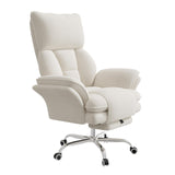 Cross Legged Office Chair with Footrest, Big and Tall Comfy Ergonomic Reclining Executive Chair Wide Seat with Flip-Down Armrests