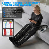 belhope Leg Massager for Circulation and Pain Relief,Full Leg Massage 5-Zone for Varicose Veins, 3 Timers,12 Intensity,6 Modes,Air Compression Boots Recovery Calf Thigh Foot Massage for Athletes,Black