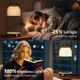 Koopala 15W Wireless Charging Bedside LED Table Lamps Set of 2, Modern Small Nightstand Lights with Type-C&USB-Port, Dimmable Night Desk Lamp for Reading Bedroom Dinner Living Room Home Office-Black