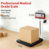 GRAM PRES Digital Physician Scale, Medical Floor Scale for Body Weight, 660 lb Limit, Professional Weight Scale with Stainless Steel Platform