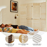 Room Dividers and Folding Privacy Screens, Wood Louvered Separators Divider Wall for Home Office
