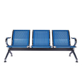 buenotoys 3-Seat Waiting Room Chairs - Waiting Room Bench with Arms Airport Reception Bench Guest Reception Chairs Lobby Bench Waiting Area for Airport Market Bank Hospital School Barbersho, Blue