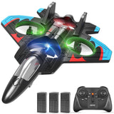 Tubokoro Foam Remote Control Airplanes with 3 Batteries, RC Planes for Kids Adults 8-16, RC Airplane Fighter Jet with Light, 360° Flip Fighter Jet Toys, Stunt Roll, Airplane Toy Gifts for Kids Boys