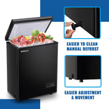 DEMULLER 63L Mini Deep Freezer with Electronic Temperature Control Panel Small Chest Freezers with Two Baskets Black (-12℉ to 50℉) Ideal for Kitchen Dorm Apartment
