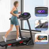 THERUN Incline Treadmill, Treadmills for Running and Walking, 300 lbs Weight Capacity Folding Treadmill with 0-15% Auto Incline