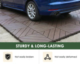 Mapleyard 144 PCS Plastic Interlocking Deck Patio Tiles, Brown, Diagonal