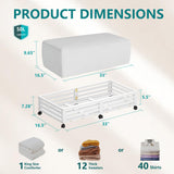 Bamboo Under Bed Storage Containers- Underbed Organizer with Wheels with Large Capacity Dust Bag (White, Large) WISUCART