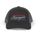 Prayer Changes Everything Christian Trucker Hat, Embroidered Hat for Men & Women, Jesus Religious Faith Apparel Black/Charcoal