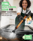 Heavy Duty Steam Mop for Floor Cleaning, 14-in-1 Lightweight Detachable Handheld Steam Cleaner with Multi-Purpose&Powerful, No-Chemical Floor Steamer for Home|Hardwood|Grout|BBQ|Window (Black)
