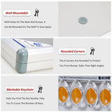 Wall Mounted Key Cabinet - Metal Key Safe for 120 Keys - Secure Outdoor Lock Box with Key Fobs & Cards Hooks - Durable Lockable Storage Solution for Home & Office Organization