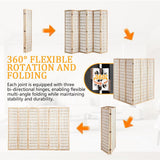 Shoji Sn Room Divider with 6 Panels - Chinese Sle Wood Foldable Privacy Screen for Indoor Portable Room Divider Ideal for Home, Office and Studio