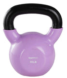 Amazon Basics Vinyl Kettlebell for Strength Training and Workout, 30 Pounds, Wide Textured Handle, Light Purple
