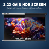 WASJOYE Motorised Projector Screen 120" - 16:9 Electric Projector Screen Wall/Ceiling Mount with Remote Control - 8K HD Projection Screen Dual Side Power Supply for Home Theater Office TV Game