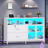 File Cabinet, 2 Drawers Filing Cabinets for Home Office fit Legal/Letter/A4 File