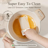 21Pcs Pots and Pans Set, Nonstick Cookware Sets, White Granite Induction Cookware Non Stick Cooking Set w/Frying Pans & Saucepans (PFOS, PFOA Free) CAROTE