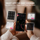 Wireless Meat Thermometer with Smart Timer & APP Alerts, 800ft Bluetooth Grill Food Thermometer, 4 X 0.19In Ultra Thin Probes, ±0.5℉ Accuracy, Big Digital Backlit Screen