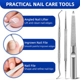 6PCS Toenail Clippers for Seniors Thick Toenails, Heavy Duty Nail Clippers for Men, Ultra Sharp Slanted Ingrown Toenail Clippers with Catcher, Wide Jaw Large Nail Cutters with Leather Case