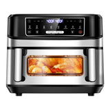 Emphsism 1600W Dual Zone Air Fryer Oven,12.69QT with Divider,Nonstick & Dishwasher-Safe Basket,Match Cook & Smart Finish to Roast,Recipes for Easy Cooking,Digital Touchscreen,Metal Sliver