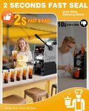 WantJoin Cup Sealing Machine - Commercial Boba Sealer Machine 2S Sealing Auto Film Alignment 90/95mm LED Panel Temperature Control, Electric Semi Automatic Cup Sealer for Bubble Milk Tea Coffee