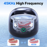 CXRUY Ultrasonic Retainer Cleaner - UV Dental Cleaning Pod Night Guard Cleaner for Dentures, Aligner, Braces, Toothbrush Heads, Jewelry (Black)