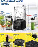 CRANDDI Quiet Commercial Blender with Soundproof Shield, 2200 Watt Professional Blenders for Kitchen, Black