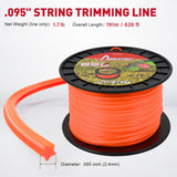 MAZING String Trimmer Line, 0.095 Inch-2.4mm Pentagonal Cutting Weed Eater String, 1.7LB-626FT Premium Nylon Weed Wacker String Trimmer Line Spool Universal Fits Most of String Trimmers