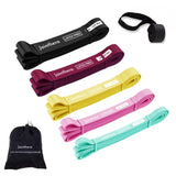 JOINTHERA Premium Latex Free Resistance Bands for Working Out - Set of 5 + Carrying Bag | Non Latex Pull Up Loop Workout Bands Resistance for Women and Men | Stretching, Exercise and Muscle Training
