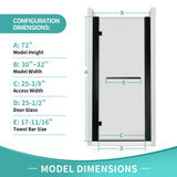 Shower Door, 1/4 inch (6mm) SGCC Clear Tempered i-Homare