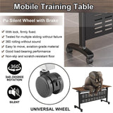 Folding Mobile Conference Room Table 8 Pack, Modern Flip Top Training Desk with Four Locking Wheels, for Meeting Room Office Classroom 47.2”x21.65”x29.5”