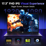 NIMO 17.3" Laptop for Business & Productivity, AMD Ryzen 5 6600H (Up to 4.5GHz), 32GB DDR5 RAM, 1TB SSD, Radeon 660M GPU-Computer 100W Type-C Fast Charge for Multitasking, Fingerprint, Backlit KB