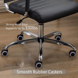 Office Desk Chair Leather, Conference Room Chairs with Wheels, Executive Modern Ergonomic Ribbed Computer Chair