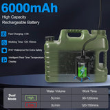 Portable Camping Shower with 5 Gallon Water Jug, 6000mAh Rechargeable Outdoor Camping Shower Kit, IPX7 Waterproof Pump BPA Free Water Containers Camp Essentials Green