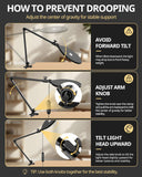 UBeesize 10" Desk Ring Light with Stand, Multi-Angle Adjustable Arm with C-Clamp for Home Office, Streaming Light with Inline Control for Video Conference, Podcast, Gaming, Recording, Live Streams