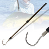 Dutiplus Telescopic Fish Gaff with Stainless Sea Fishing Spear Sharp Hook Tackle, Non-Slip Handle Thickened Aluminium Alloy Pole for Saltwater Offshore Ice Tool