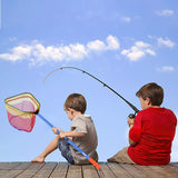 Kids Fishing Net, Telescoping Bait Net, Minnow Net, Butterfly Net - 11.4" Net Depth, Handle Extends to 30" for Easy Catch and Release (Blue-1pack)