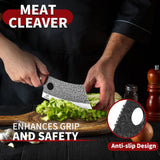 Ethyxe Butcher Knife Set – 3PCS Hand Forged Kitchen Knife Set with Serbian Chef Knife, Viking Boning Knife & Meat Cleaver, High Carbon Steel for Meat Cutting, Outdoor BBQ, Camping, Gift for Men