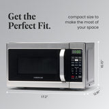 Farberware 0.7 Cu. Ft. Countertop Microwave Oven – 700 Watts Power, Auto Cook Settings, Defrost, Easy Clean and Child Safety Lock - Stainless