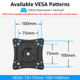 MOUNTUP Folding Under Cabinet TV Mount, VESA 75x75mm & 100x100mm Flip Down & Swivel TV Bracket for Most 13-32" LCD Screens up to 22 Lbs, Height Adjustable Space Saving Under Counter Mount for RV